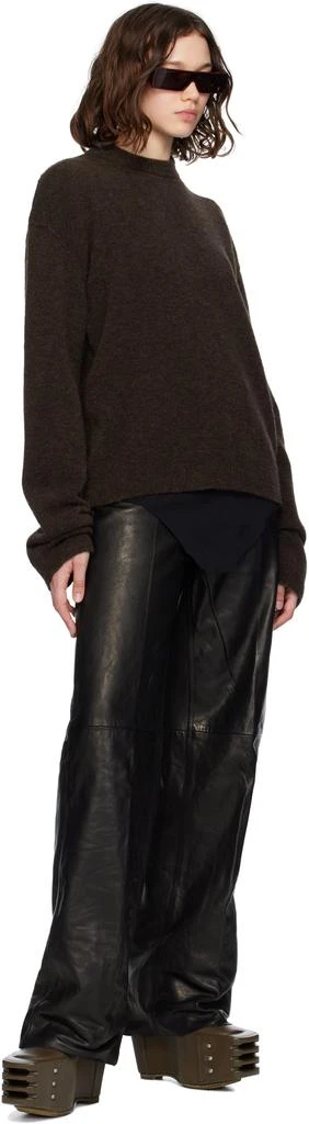 Rick Owens Black Concordians Geth Leather Pants 4