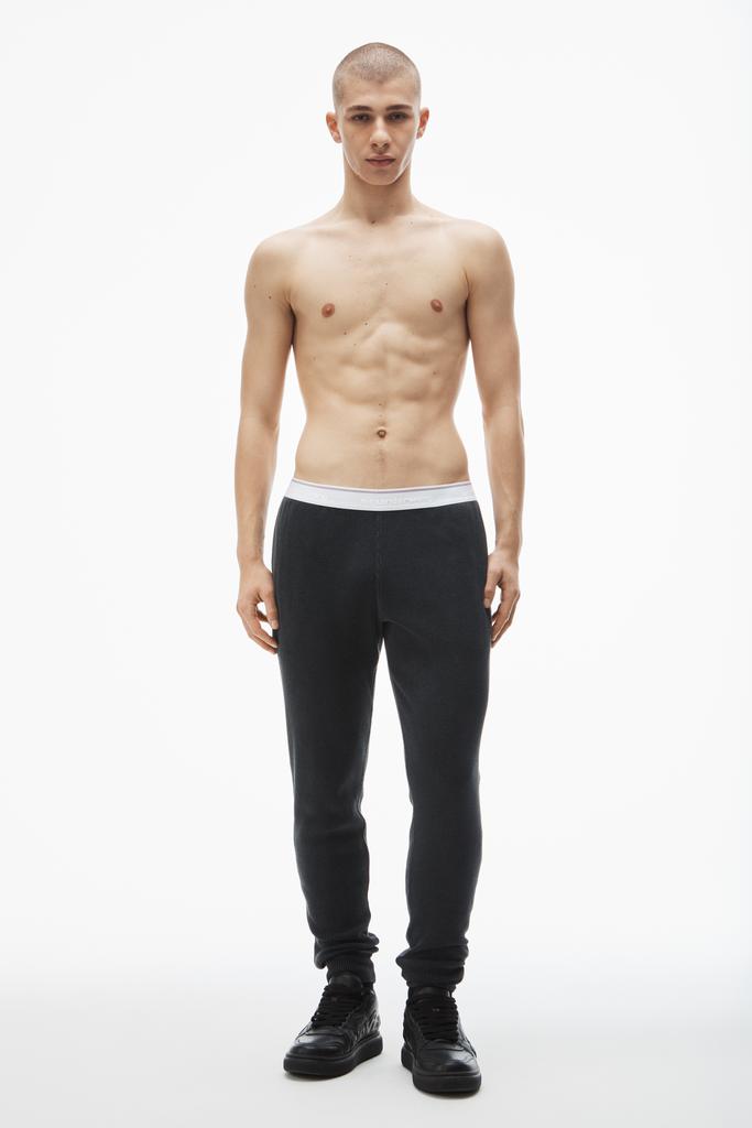 Alexander Wang jogger pant in waffle-knit cotton stretch
