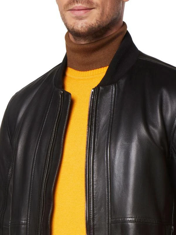 Andrew Marc Macneil Lambskin Leather Bomber Jacket 5