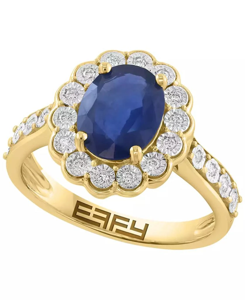 Effy Sapphire (1-3/4 ct. t.w.) 
Diamond (1/6 ct. t.w.) Ring in 14k Yellow Gold