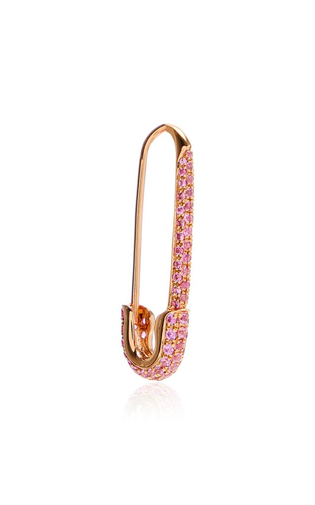 Anita Ko Anita Ko - 18K Rose Gold Sapphire Single Safety Pin Earring - Left Side - Pink - OS - Moda Operandi - Gifts For Her