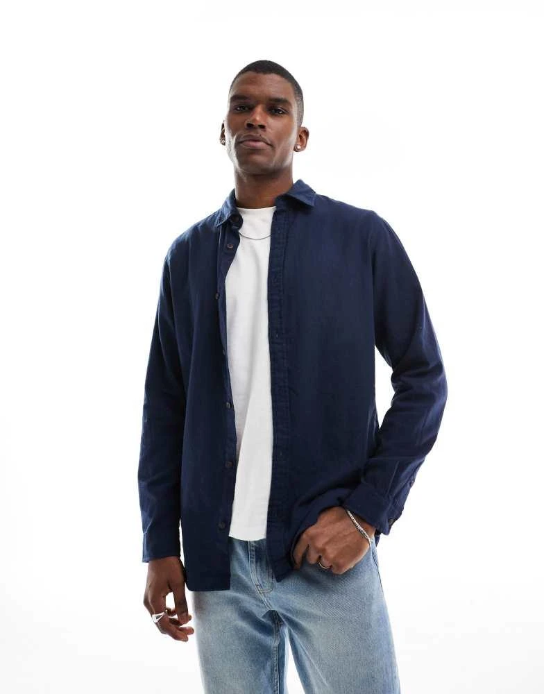 Jack & Jones Jack & Jones flannel shirt in navy 1