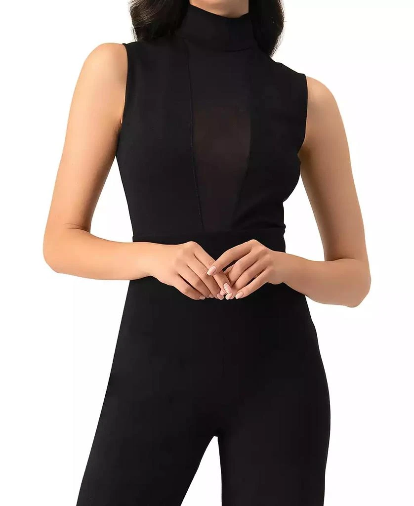 Ivonne Women
s High-Neck Jumpsuit with See-Though Neckline 4