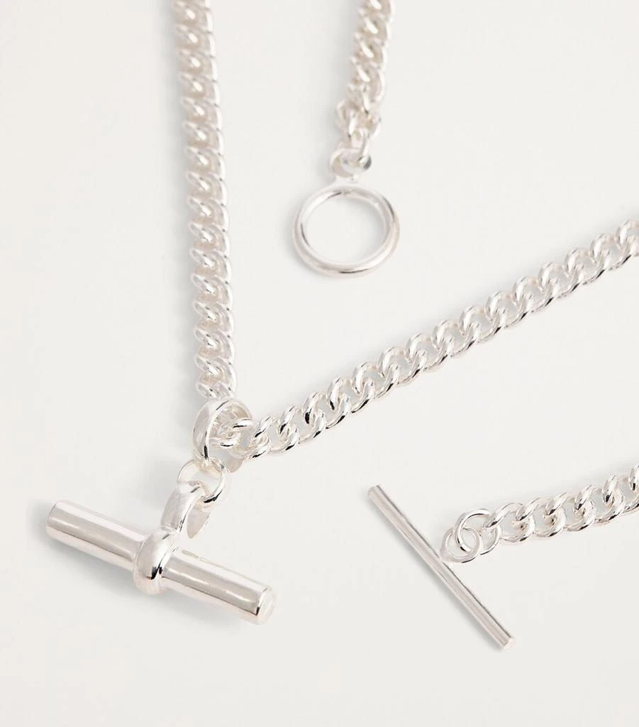 TILLY SVEAAS Sterling Silver T-Bar Curblink Chain Necklace 5