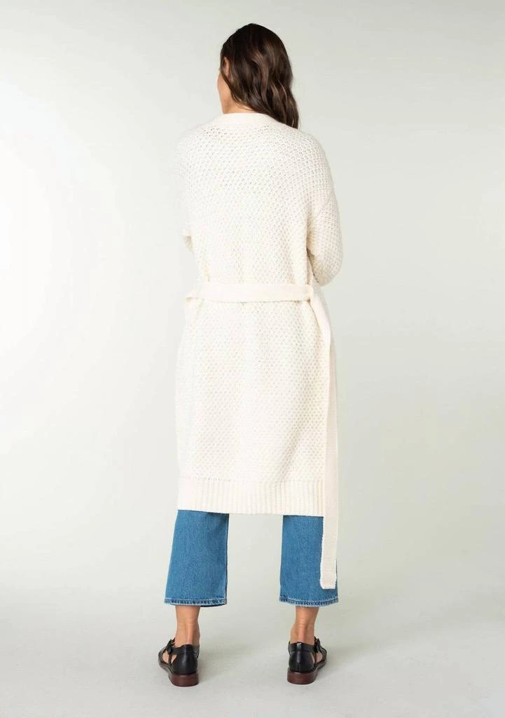 LOVESTITCH Front Tie Long Sleeve Cardigan In Natural 2