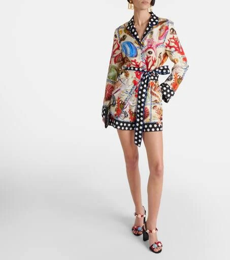 Dolce 
Gabbana Capri printed silk satin shorts 2