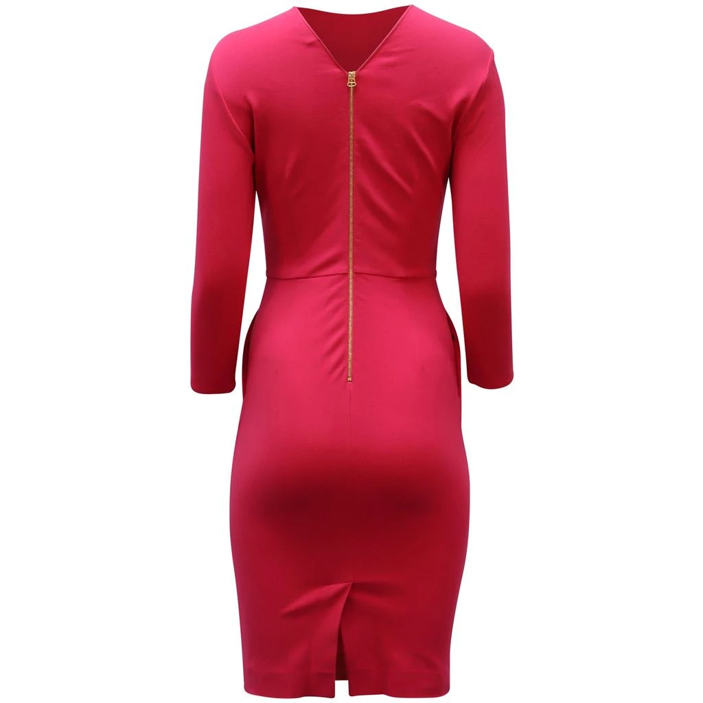 PIERRE BALMAIN Knit Bodycon Midi Dress in Pink Viscose 2