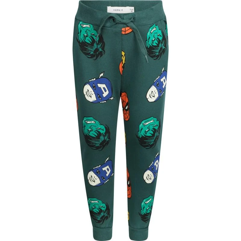 NAME IT® Avengers print drawstring sweatpants in dark sapphire green 1