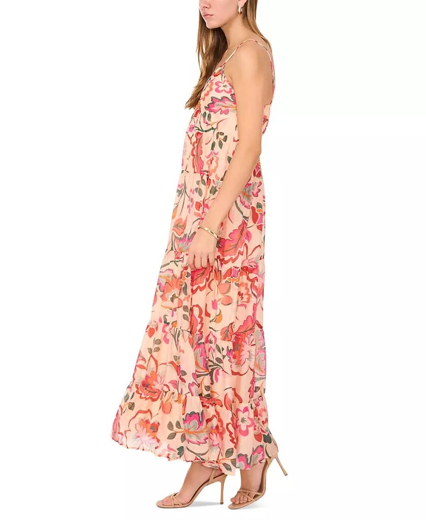 MSK Petite Printed V-Neck Sleeveless Tiered Maxi Dress 2