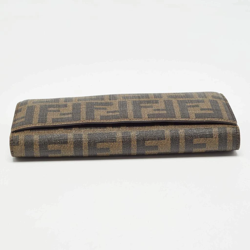 Fendi Fendi Tobacco Zucca Coated Canvas Trifold Flap Continental Wallet 9