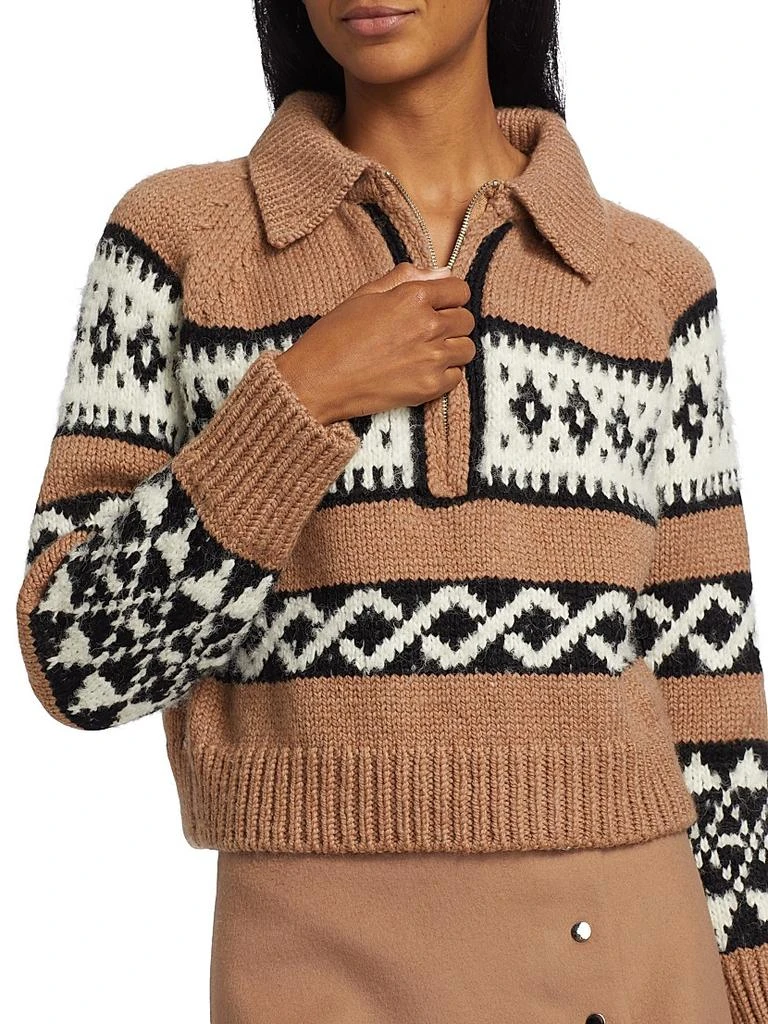 A.L.C. Carter Intarsia Merino-Wool Half-Zip Sweater 6