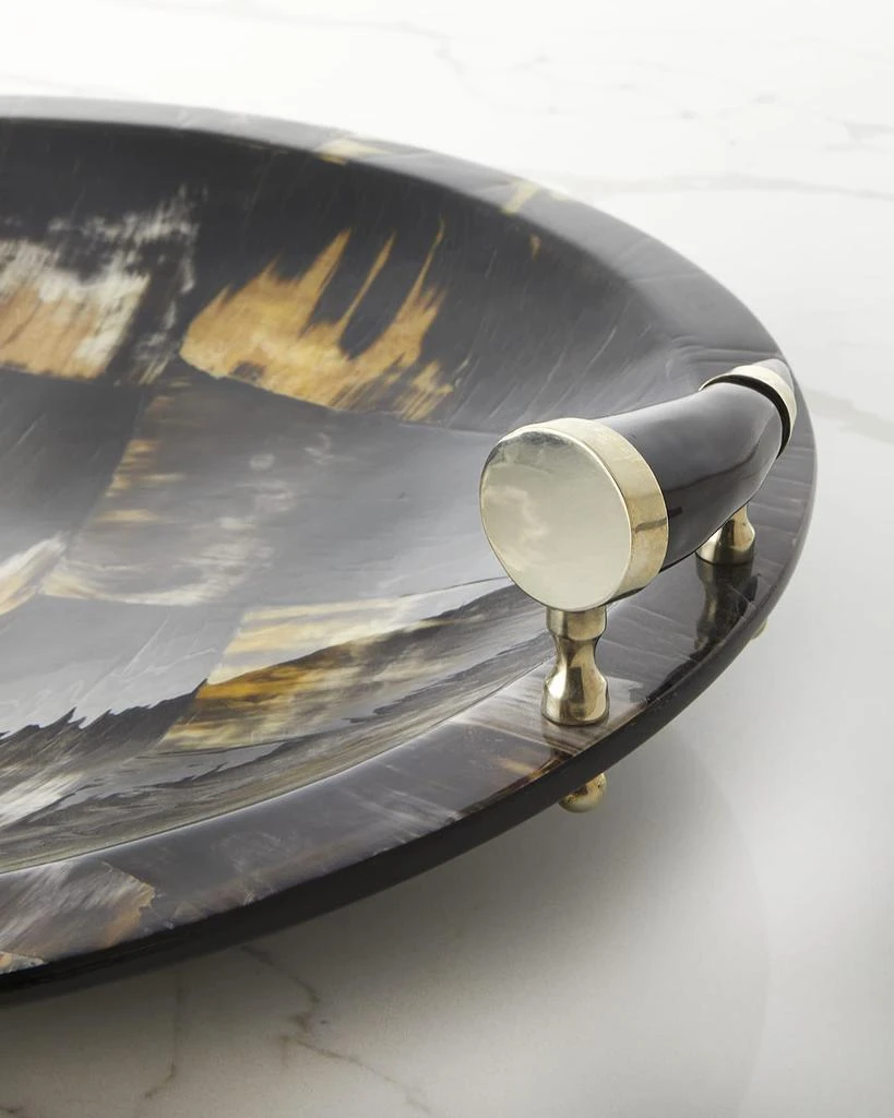 LADORADA Round Horn Domino Platter With Horn Handles 3