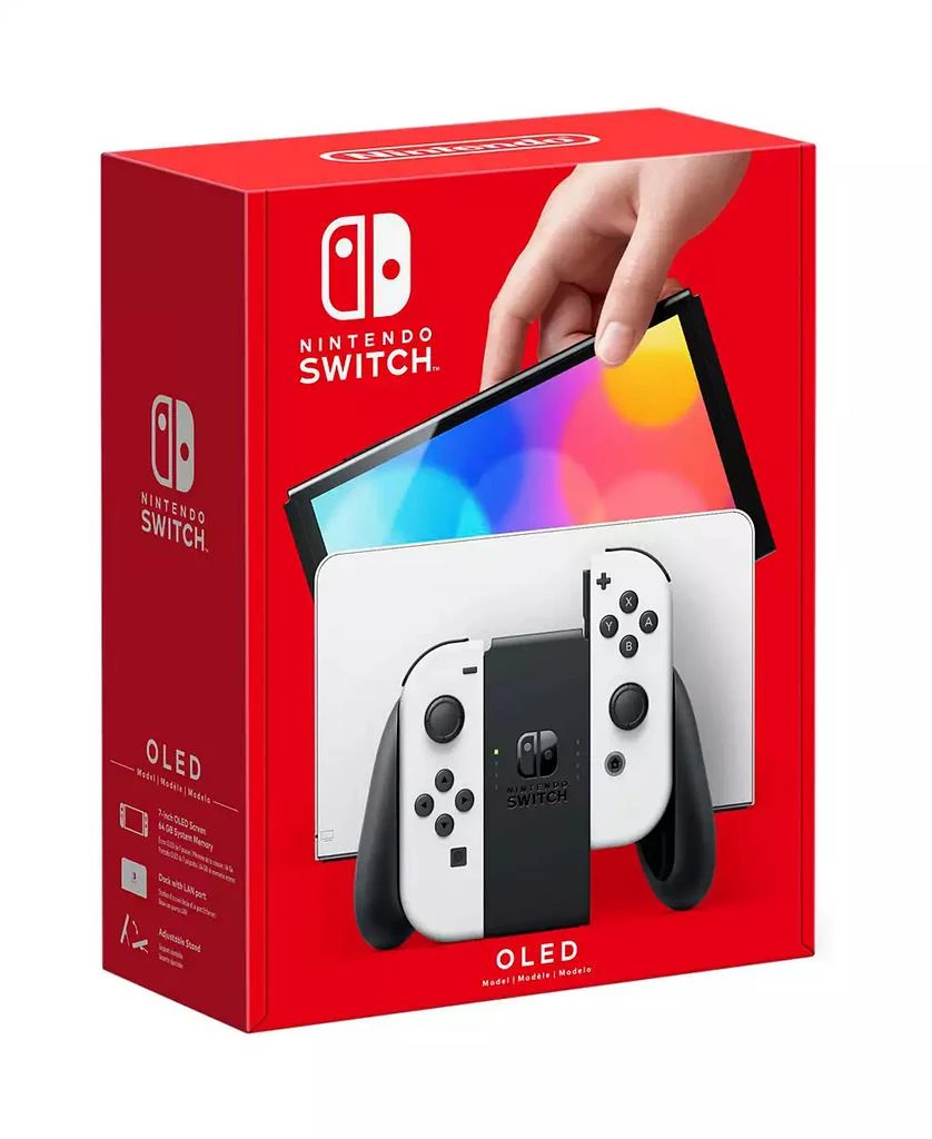 Nintendo Switch White OLED Console with Super Mario Odyssey, MightySkins Console and Controller Skin Voucher, and 1 Year CPS Extended Warranty 2