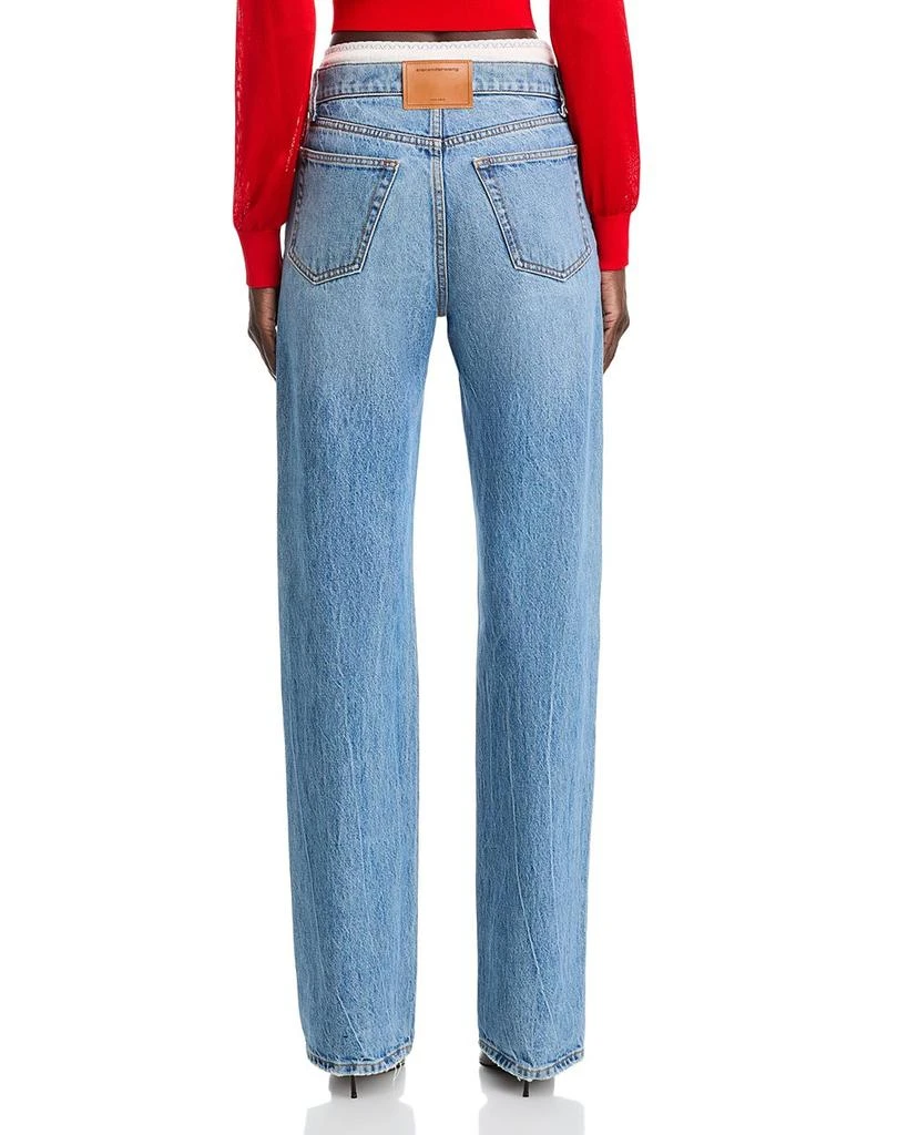 Alexander Wang Mid Rise Contrast Waistband Jeans in Vintage Light Blue 3