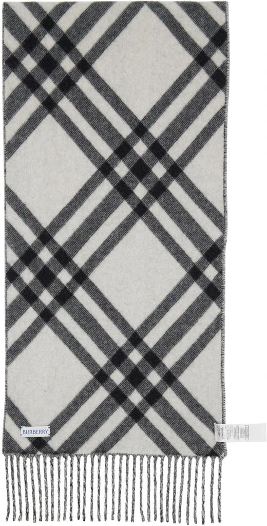 Burberry Black Check Cashmere Scarf 3