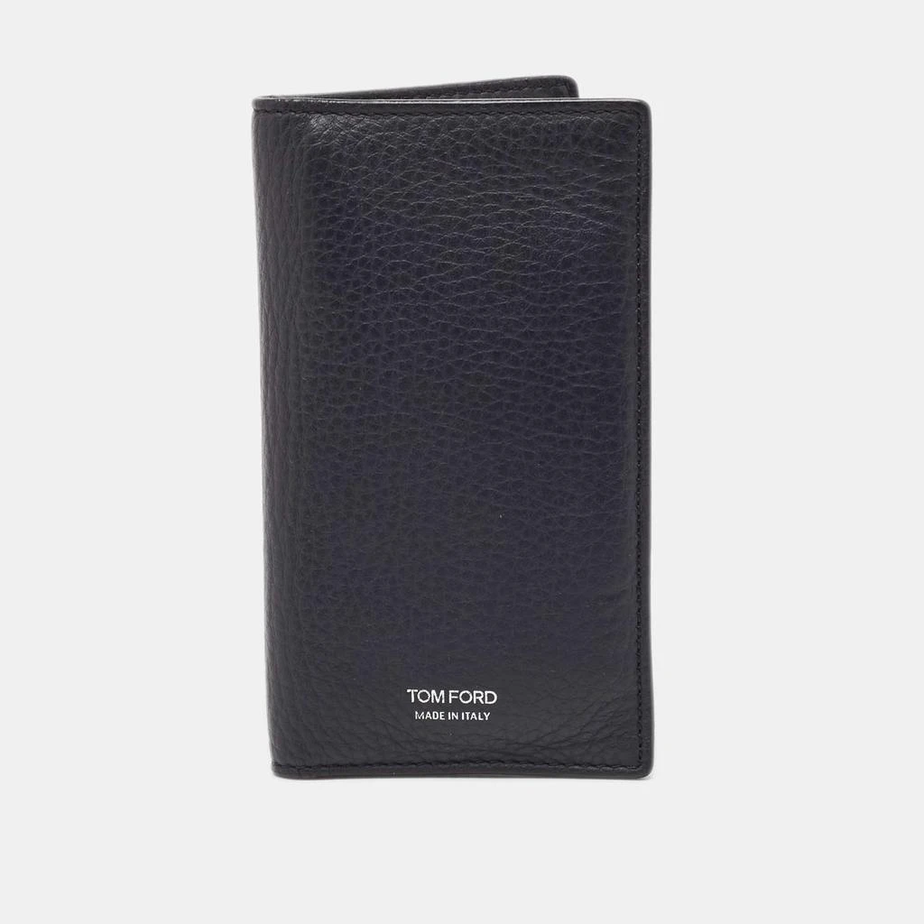 Tom Ford Tom Ford Navy Blue Leather Bifold Card Case 1