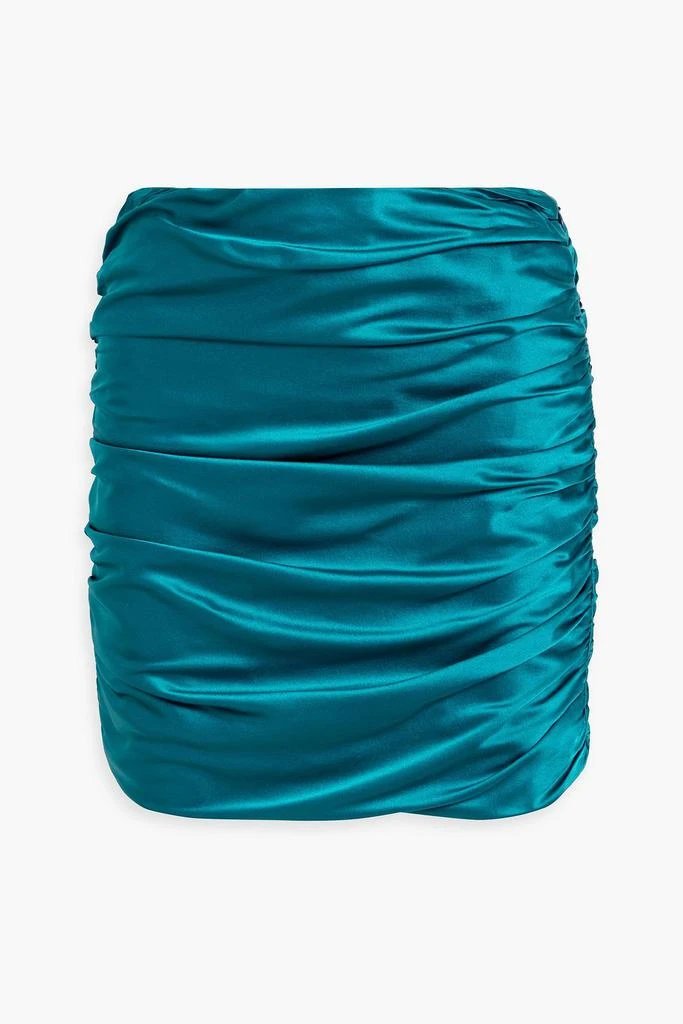 Michelle Mason Ruched silk-satin mini skirt 1