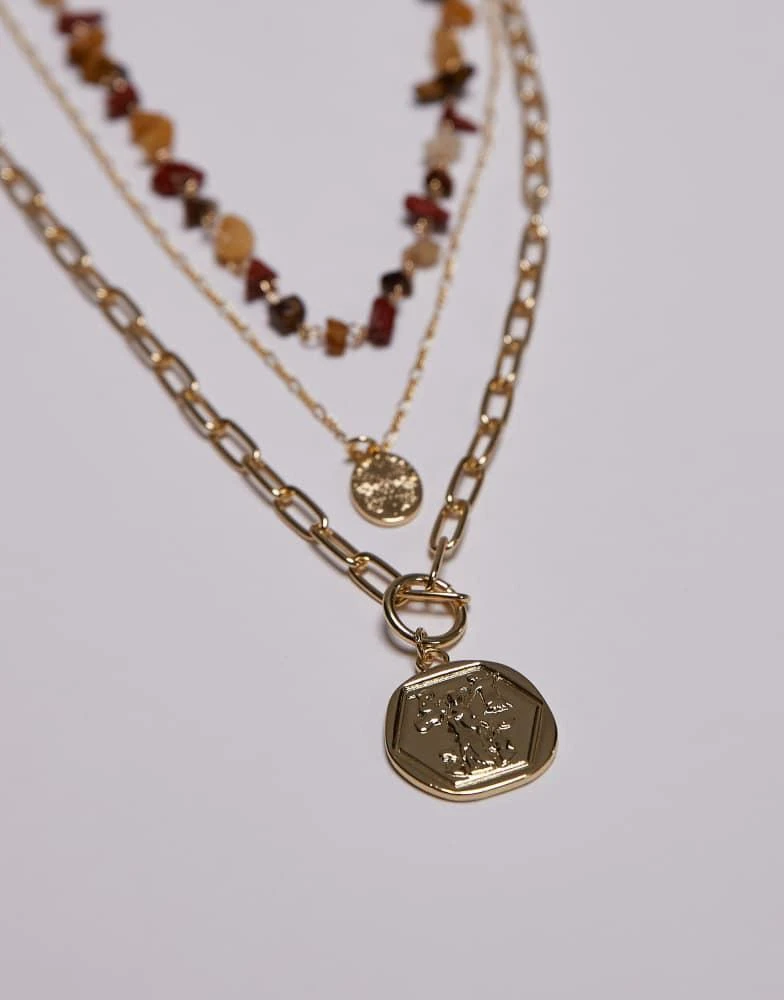 Topshop Topshop Nealy multi chain charm necklace in gold tone 2