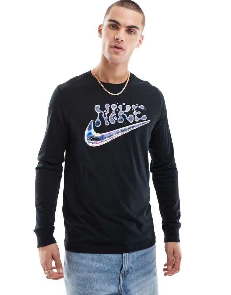 NIKE Nike futura logo long sleeve t-shirt in black 1
