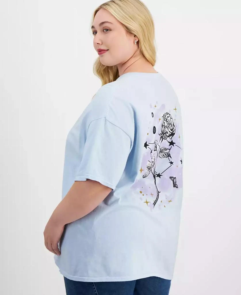 Rebellious One Trendy Plus Size Rose Graphic Cotton T-Shirt 4