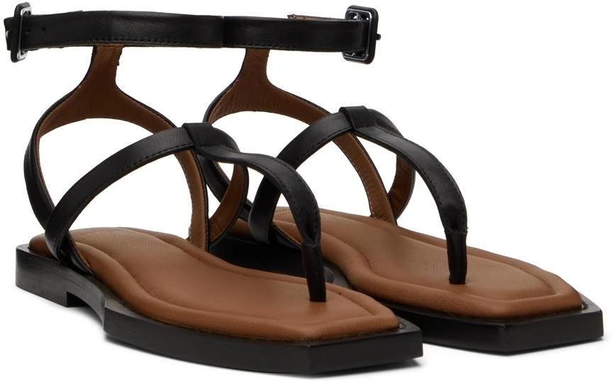 AMI Black Flat Sandals 4