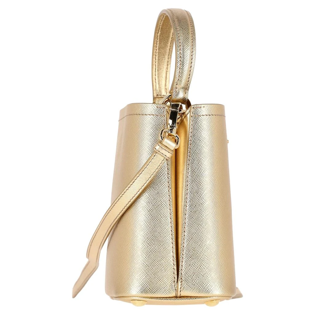 Prada Prada Mini Panier Top Handle Bucket Bag in Gold Saffiano Leather 2