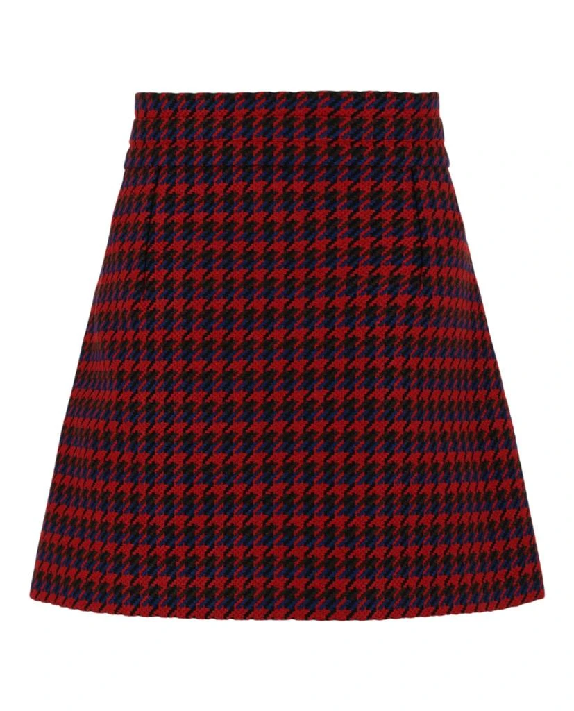 Gucci Houndstooth Pleated Mini Skirt 2
