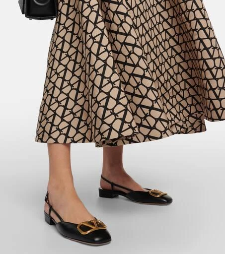 Valentino VLogo leather slingback flats 4