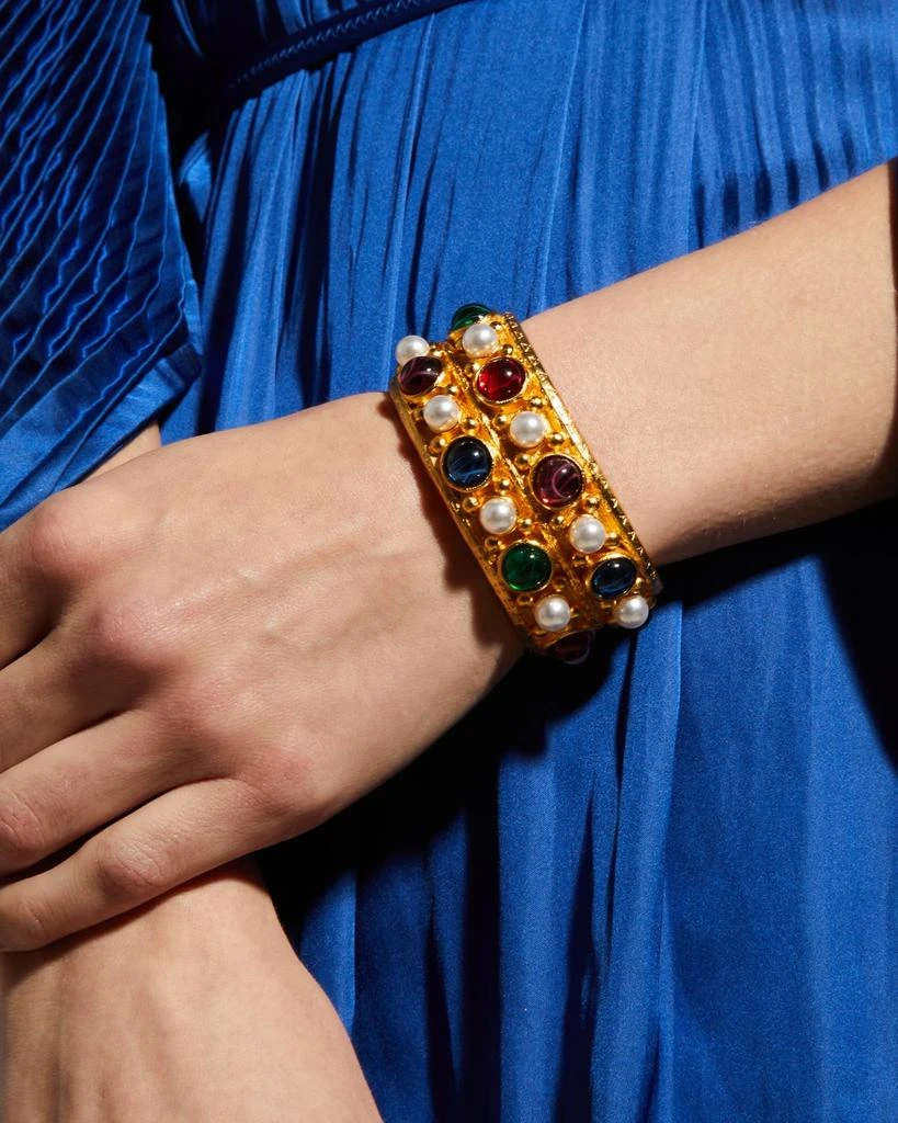 BEN-AMUN Gold Stone and Pearly Bangle 2