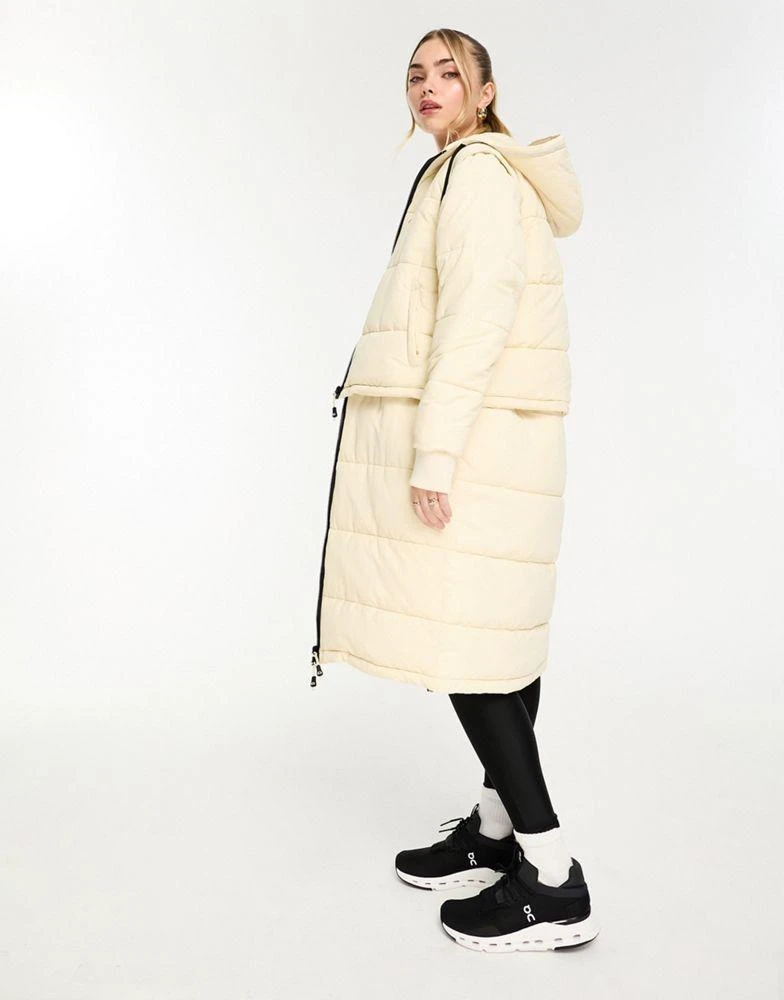 ellesse Ellesse Zanibellato longline puffer coat in off white 1