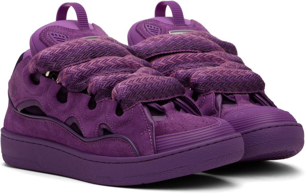 Shop Purple Curb Leather Sneakers on Sale at BeyondStyle