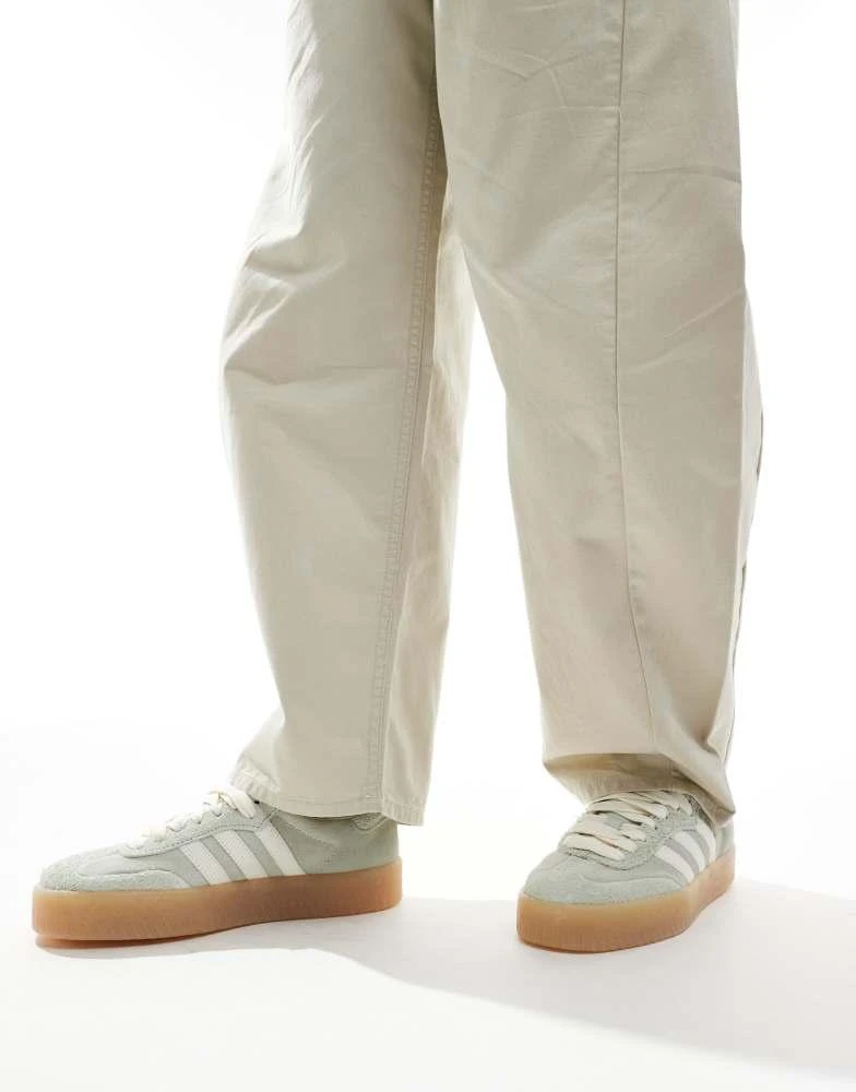 Adidas adidas Originals Sambae in green and off white 3