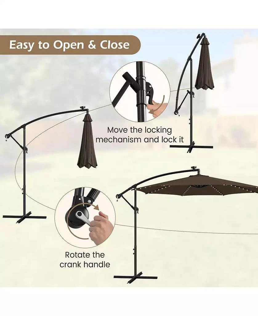 GOUUN 10 Feet Patio Umbrella with 112 Solar-Powered LED Lights 7