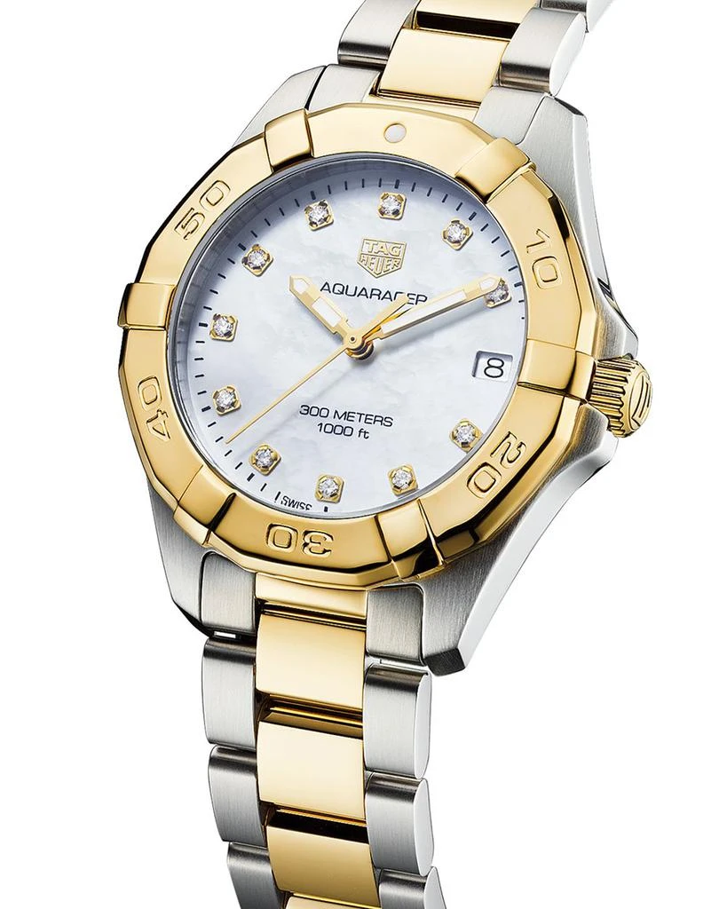 TAG Heuer Aquaracer Quartz Ladies' Mother of Pearl Steel & 18K Yellow Gold Coating Watch, 32mm 3