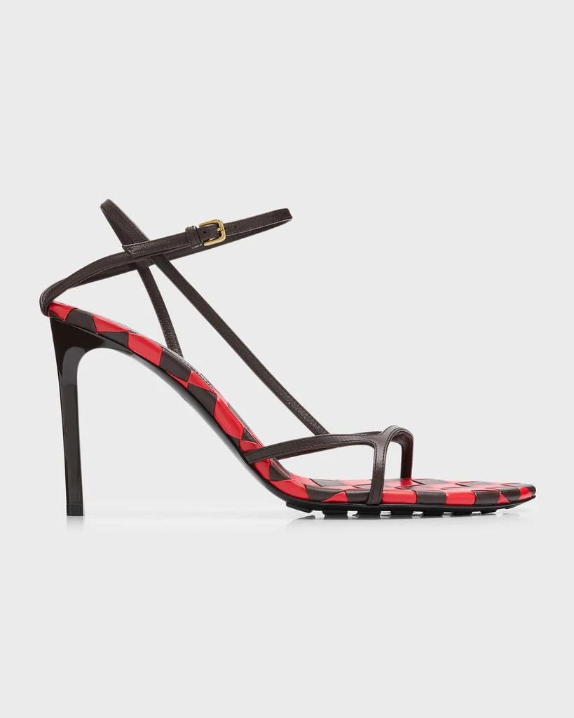 Bottega Veneta Leather Bicolor Ankle-Strap Sandals 1