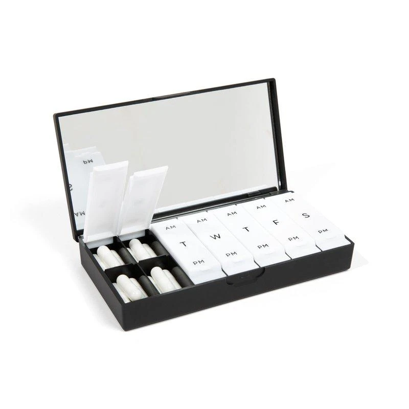 Port and Polish Classic Black AM/PM Pill Box 1