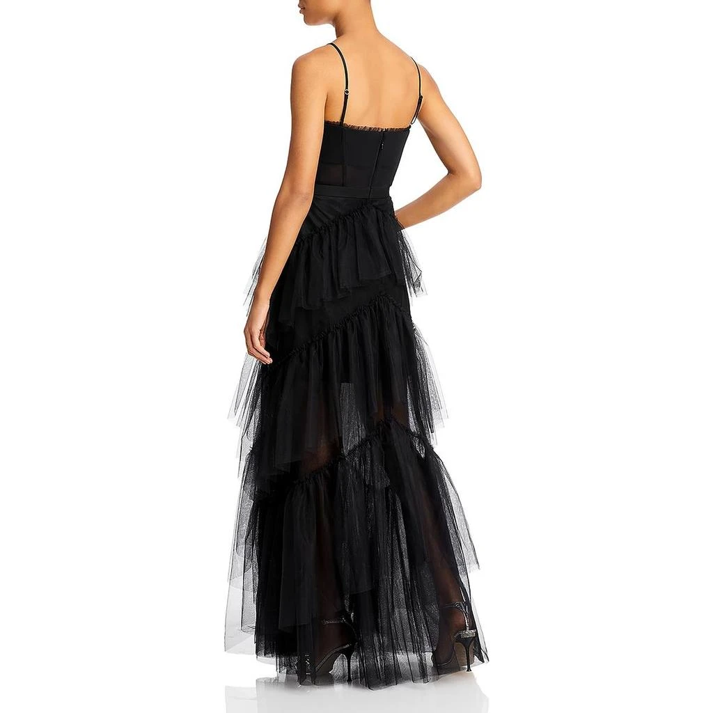 BCBG Womens Tiered Illusion Evening Dress 2