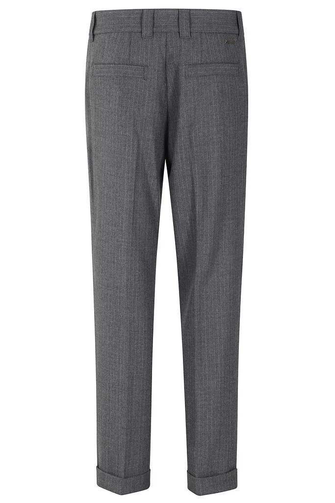 Paolo Pecora Pinstripe Wool Pants With Turn-Up Hem 2