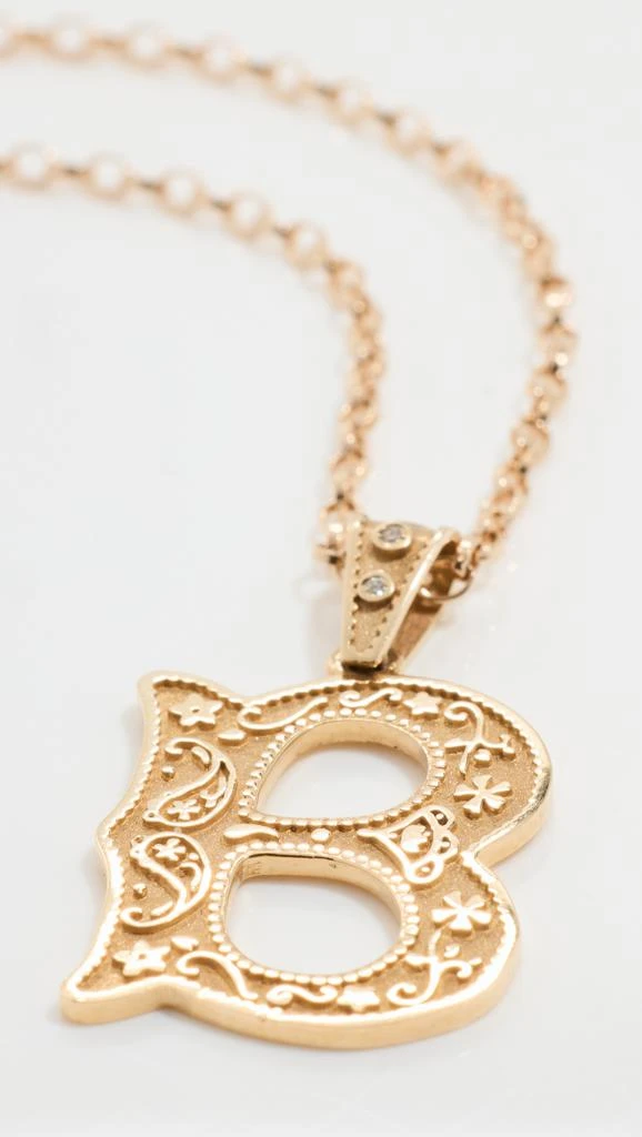 Marlo Laz 14k Small Southwestern Initial Charm 1.8 Rolo Chain For Charm  B 4