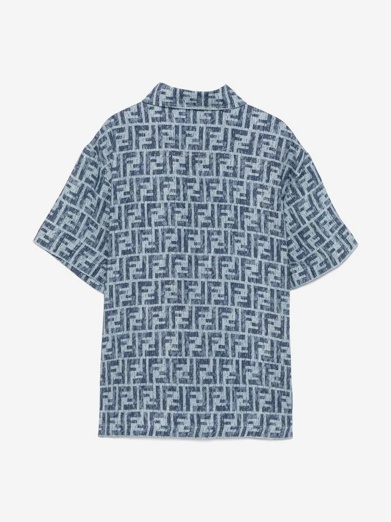 Fendi Boys FF Linen Shirt in Blue – On Sale Now with Up to 31% Off