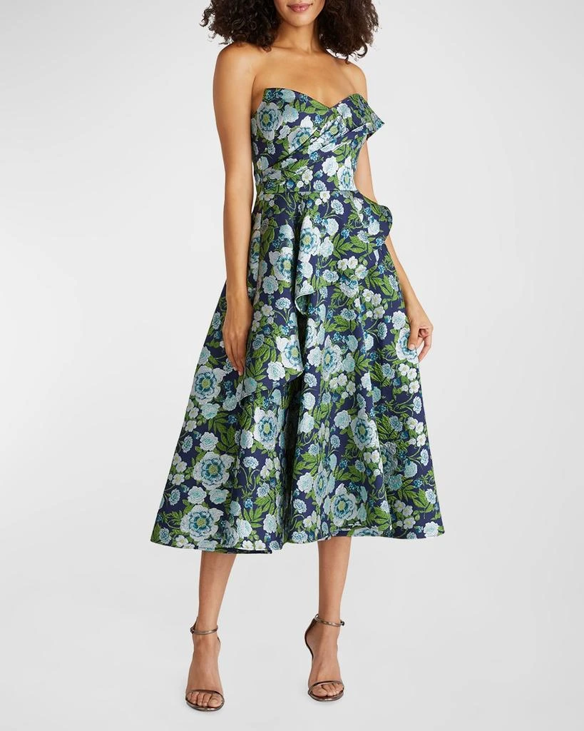 Tatum Floral Peplum A-Line Midi Dress  On Sale Now with Up to 64% Off |  Discover Exclusive Deals & Savings at BeyondStyle  Authentic Theia women's  clothing|Women|women|dresses with Limited-Time Discounts, Free