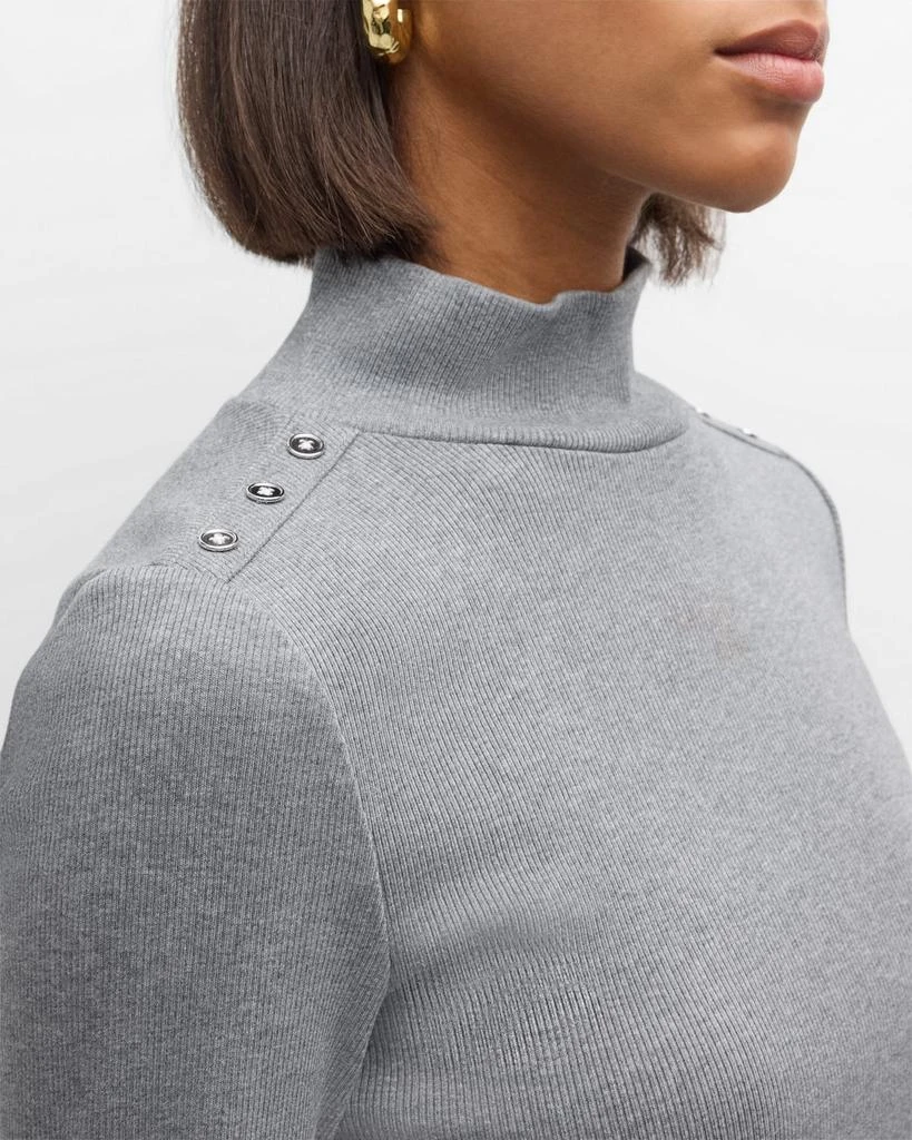 VERONICA BEARD Nate Buttoned Mock-Neck Top 7
