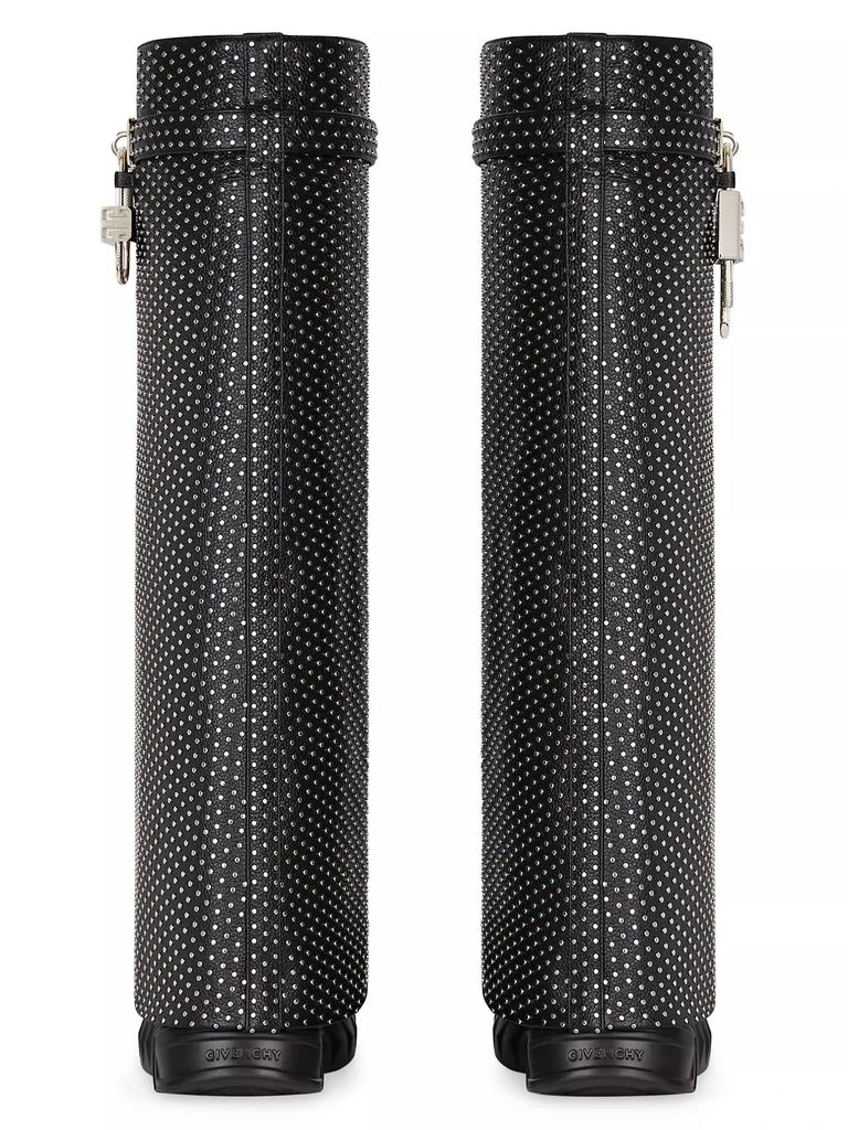Givenchy Shark Lock Biker Low Heel Boots in Grained Leather With Studs 5