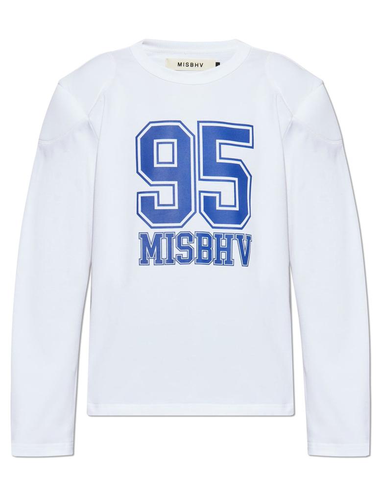Misbhv White & Khaki Varsity 70's Longsleeve T-shirt - T