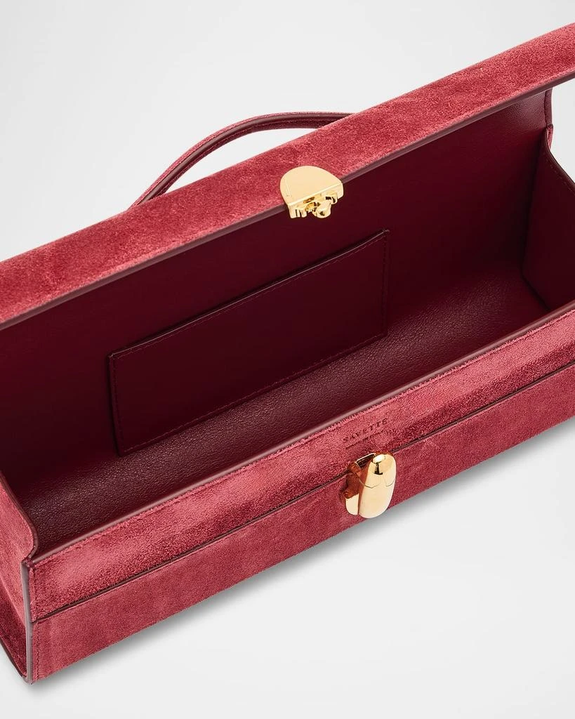 SAVETTE Slim Symmetry Pochette Suede Top-Handle Bag 4