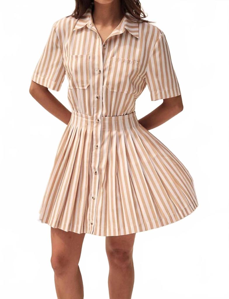 SAYLOR Wilda Dress In Brown Stripe