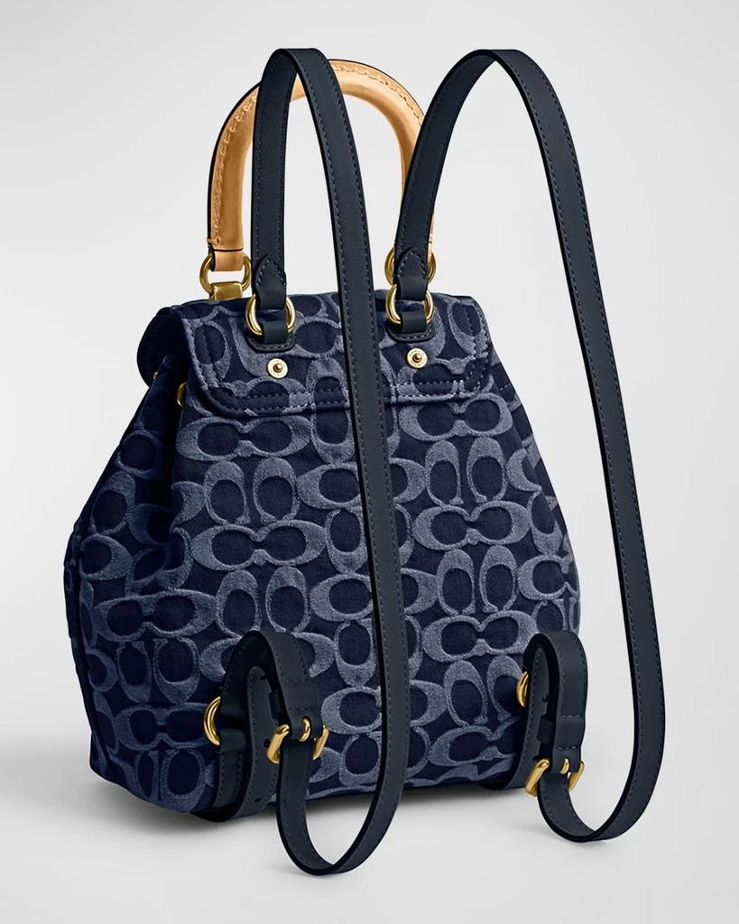 Coach Riya 21 Monogram Washed Denim Backpack 4
