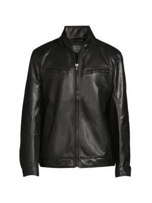 Michael Kors Hume Perforated Faux Leather Jacket 3