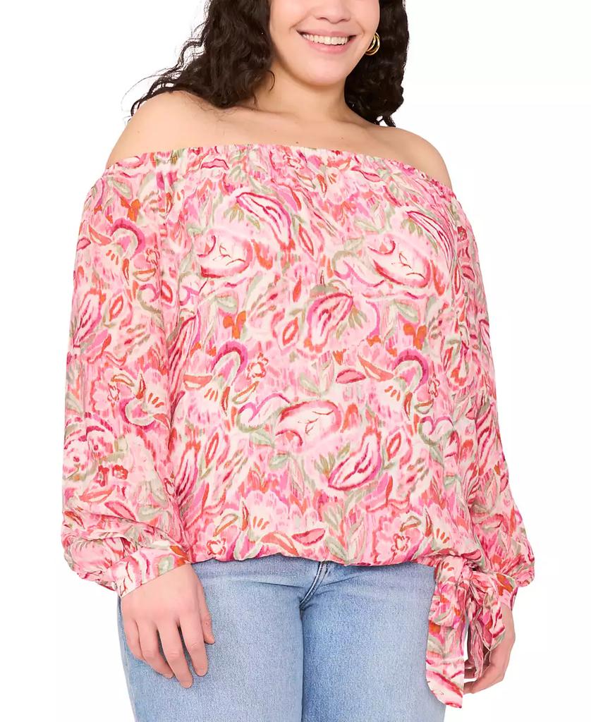 Vince Camuto Plus Size Printed Off-The-Shoulder Top