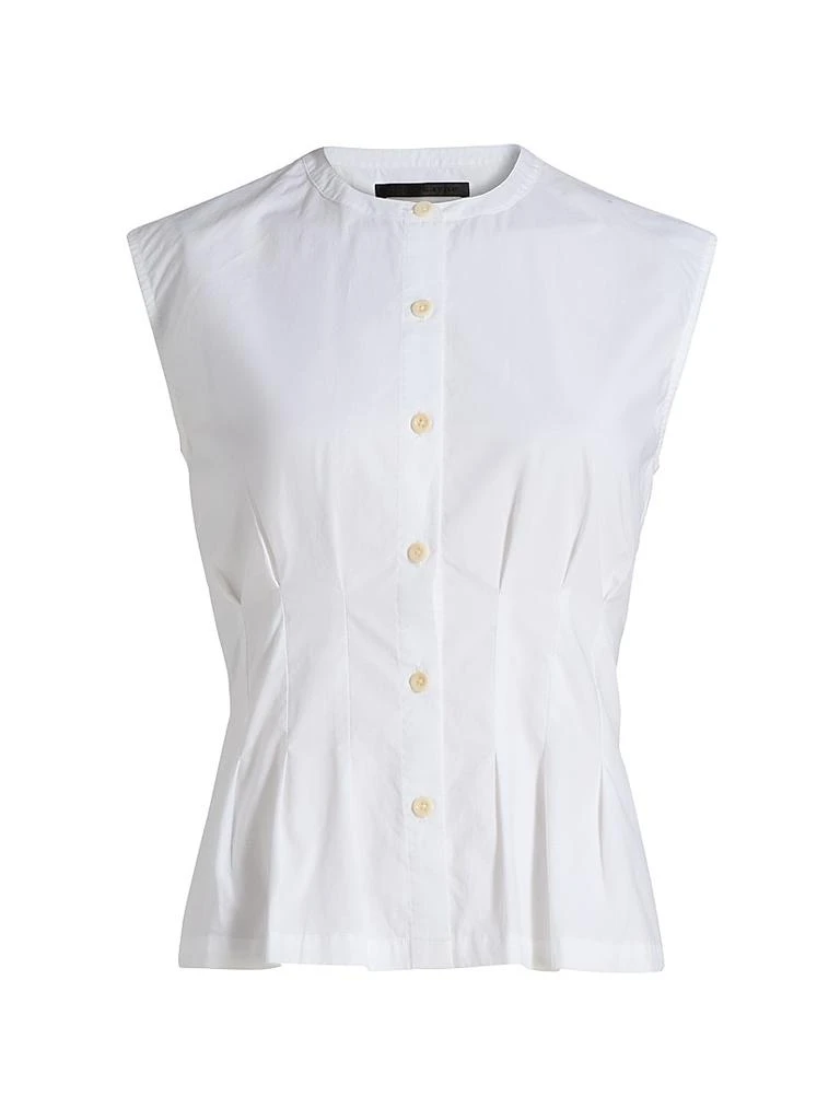 Jenni Kayne Lara Pleated Cotton Poplin Top